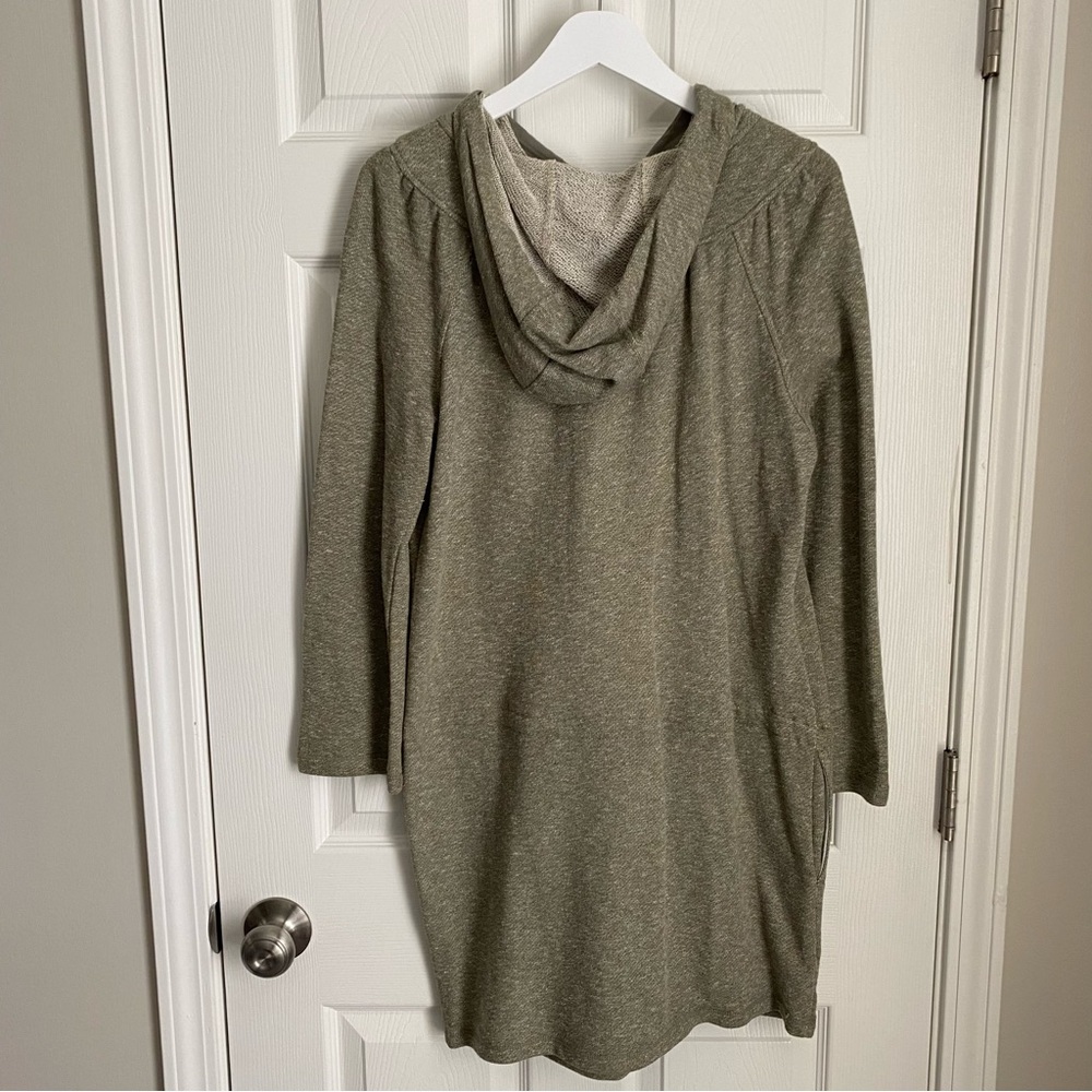 Max Studio London Pullover Hoodie Dress Women Medium Sage Green Cottage Core - Picture 2 of 6